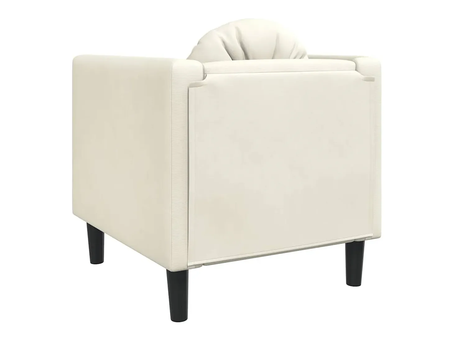 Sillón con cojín de terciopelo crema
