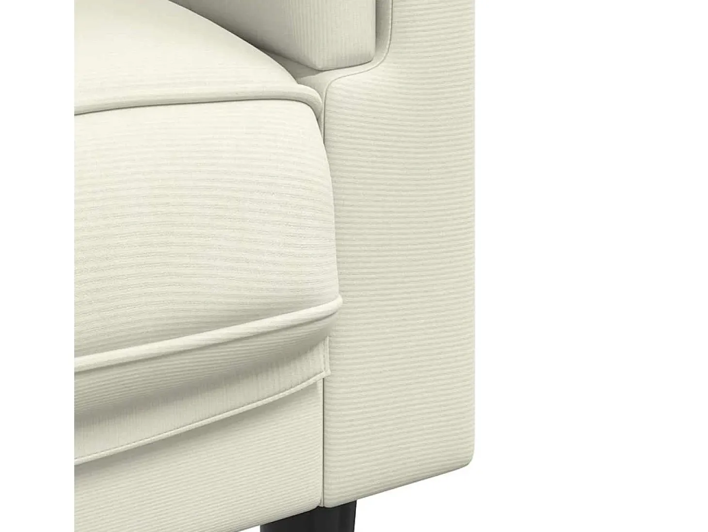 Sillón con cojín de terciopelo crema