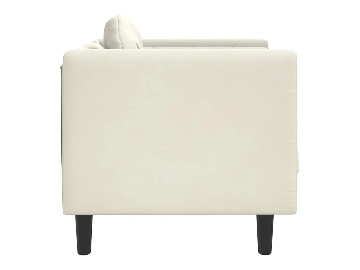 Sillón con cojín de terciopelo crema