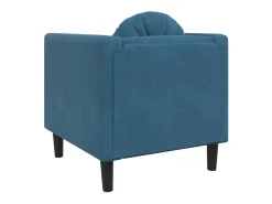 Sillón con cojín de terciopelo azul