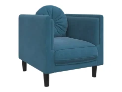 Sillón con cojín de terciopelo azul