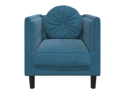 Sillón con cojín de terciopelo azul