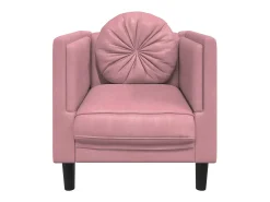 Sillón con cojín terciopelo rosa