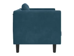 Sillón con cojín terciopelo azul