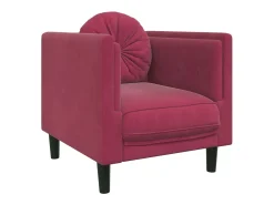 Sillón con cojín terciopelo rojo tinto