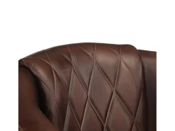 Sillón con diseño de cubo cuero auténtico marrón oscuro