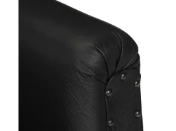 Sillón con diseño de cubo cuero de cabra auténtico negro