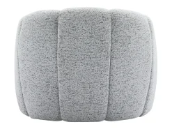 Sillón con forma de concha en chenilla color gris DELIPO