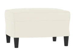 Sillón con reposapiés Crema 60 cm Terciopelo
