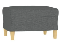 Sillón con reposapiés Gris oscuro 60 cm Tela