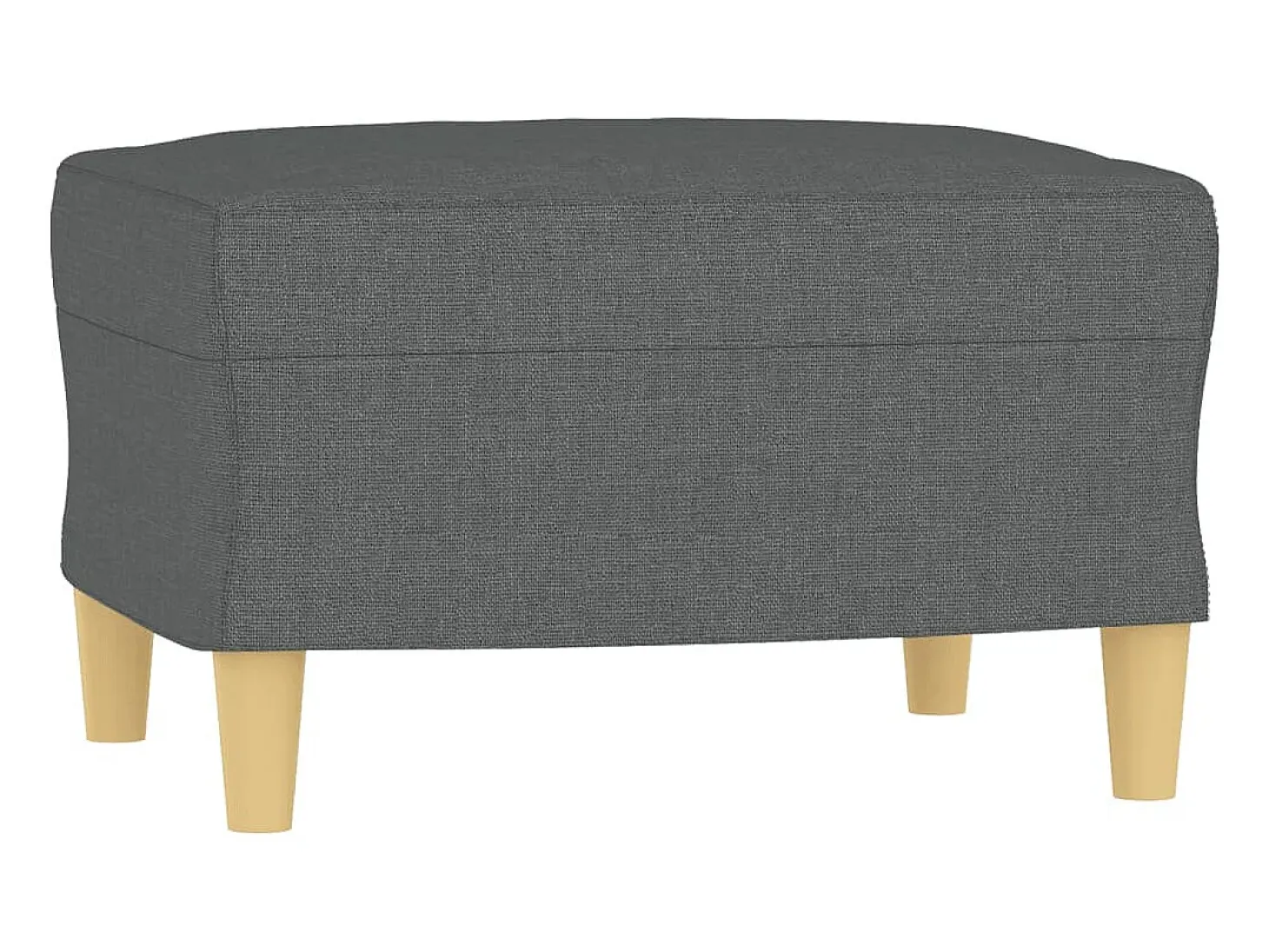 Sillón con reposapiés Gris oscuro 60 cm Tela