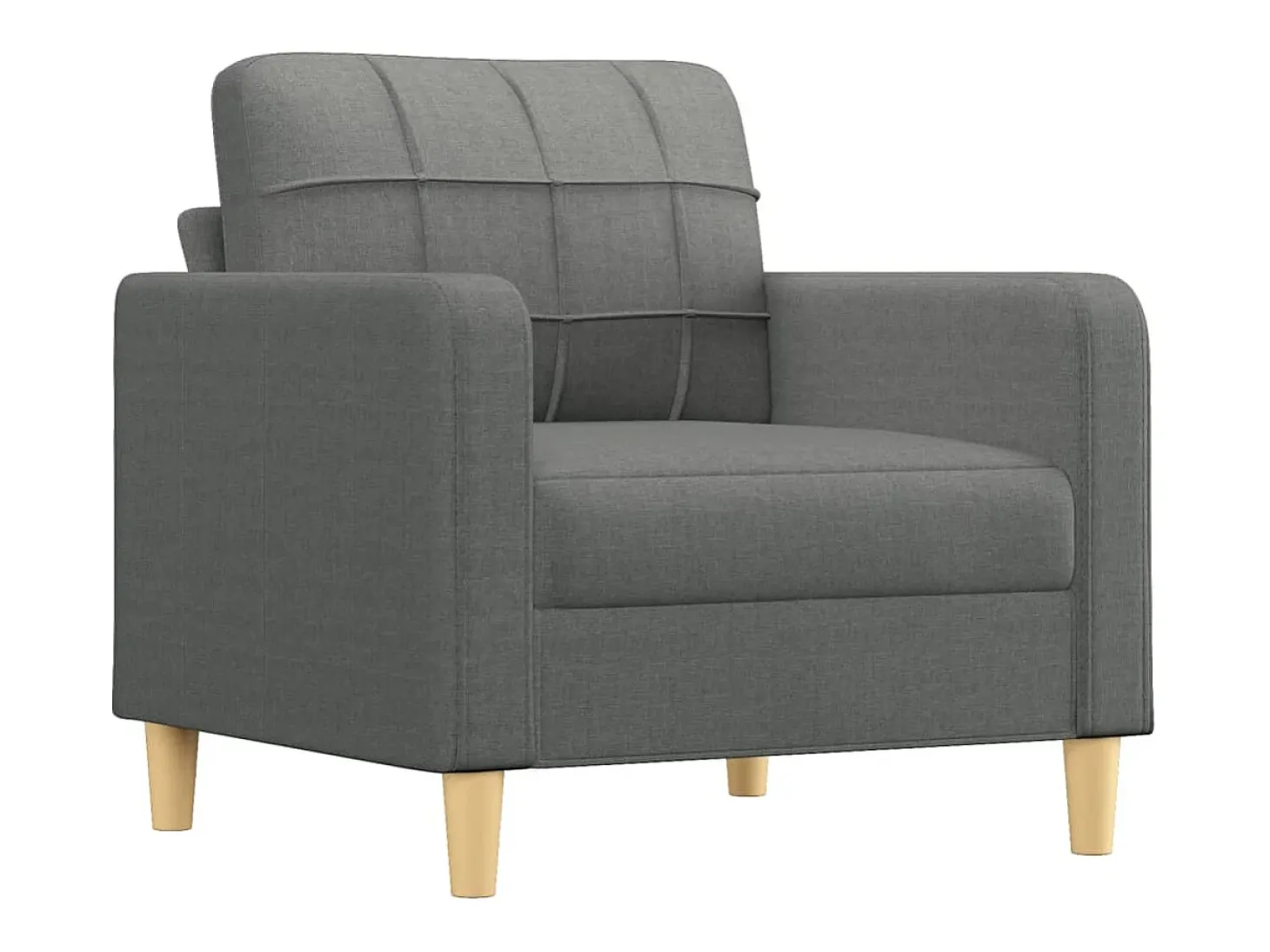 Sillón con reposapiés Gris oscuro 60 cm Tela