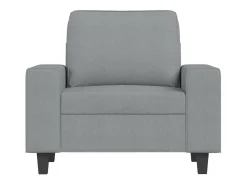 Sillón con reposapiés Gris claro 60 cm Tela