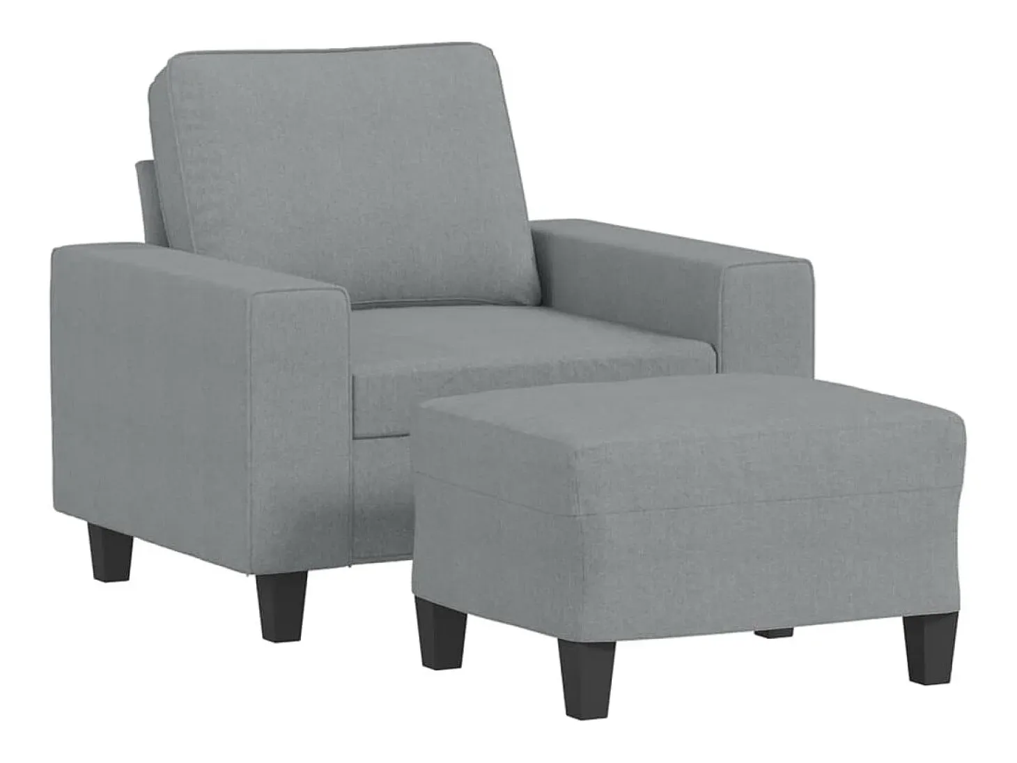 Sillón con reposapiés Gris claro 60 cm Tela
