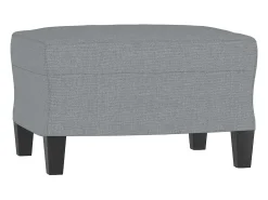 Sillón con reposapiés Gris claro 60 cm Tela