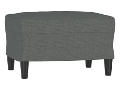 Sillón con reposapiés Gris oscuro 60 cm Tela