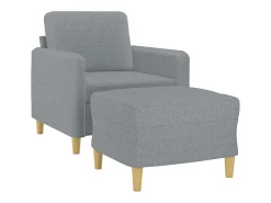 Sillón con reposapiés Gris claro 60 cm Tela