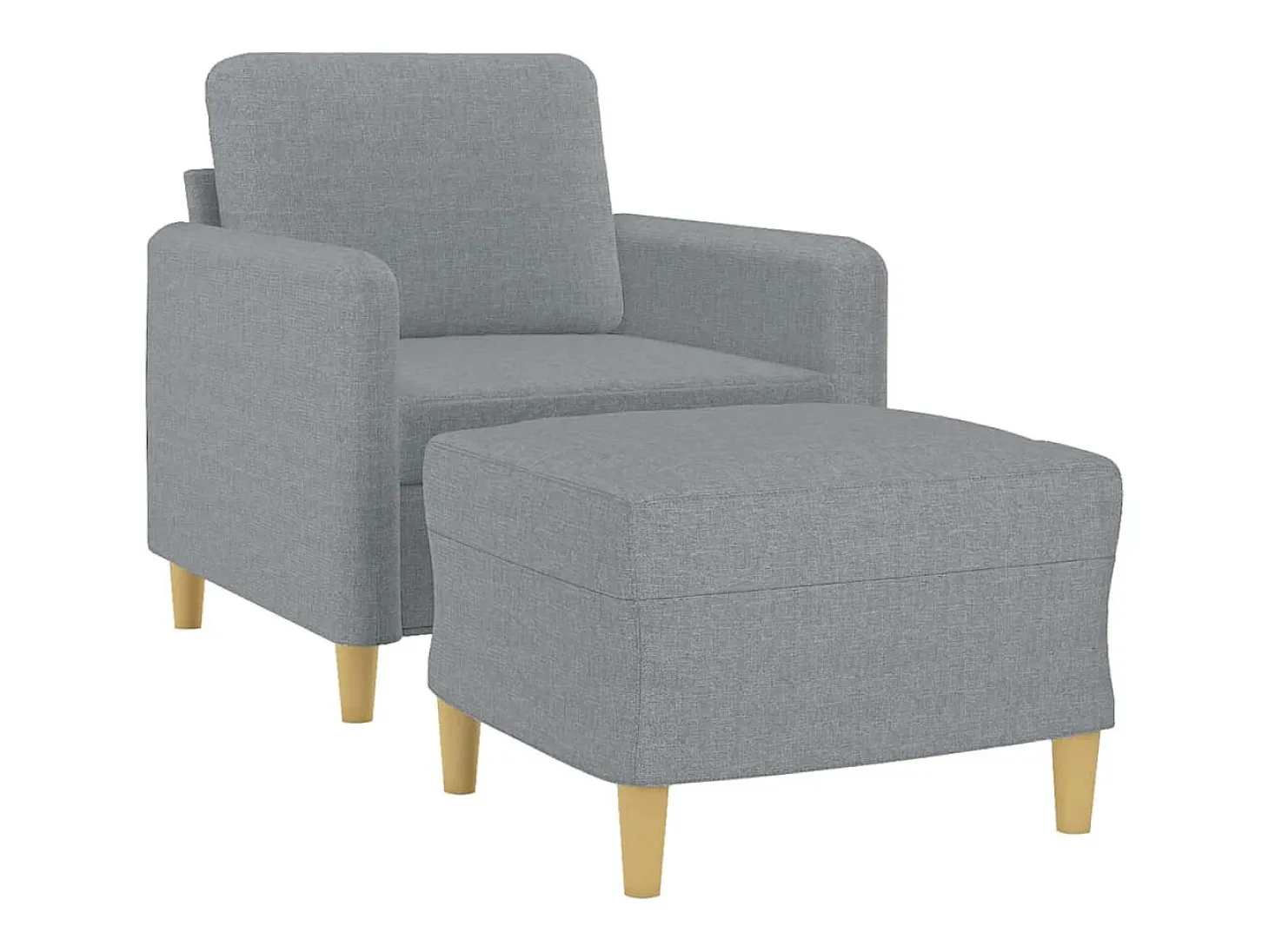 Sillón con reposapiés Gris claro 60 cm Tela