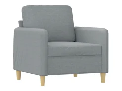 Sillón con reposapiés Gris claro 60 cm Tela