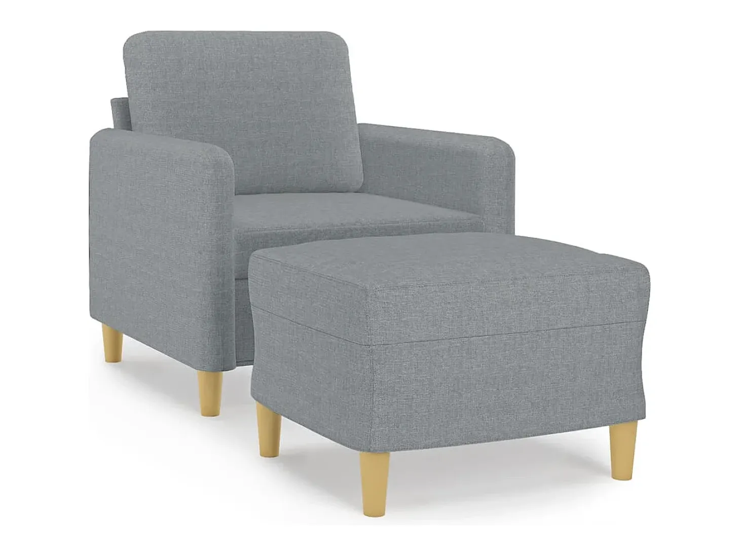 Sillón con reposapiés Gris claro 60 cm Tela