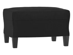 Sillón con reposapiés Negro 60 cm Piel sintética