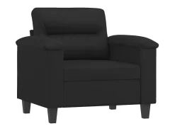 Sillón con reposapiés Negro 60 cm Piel sintética