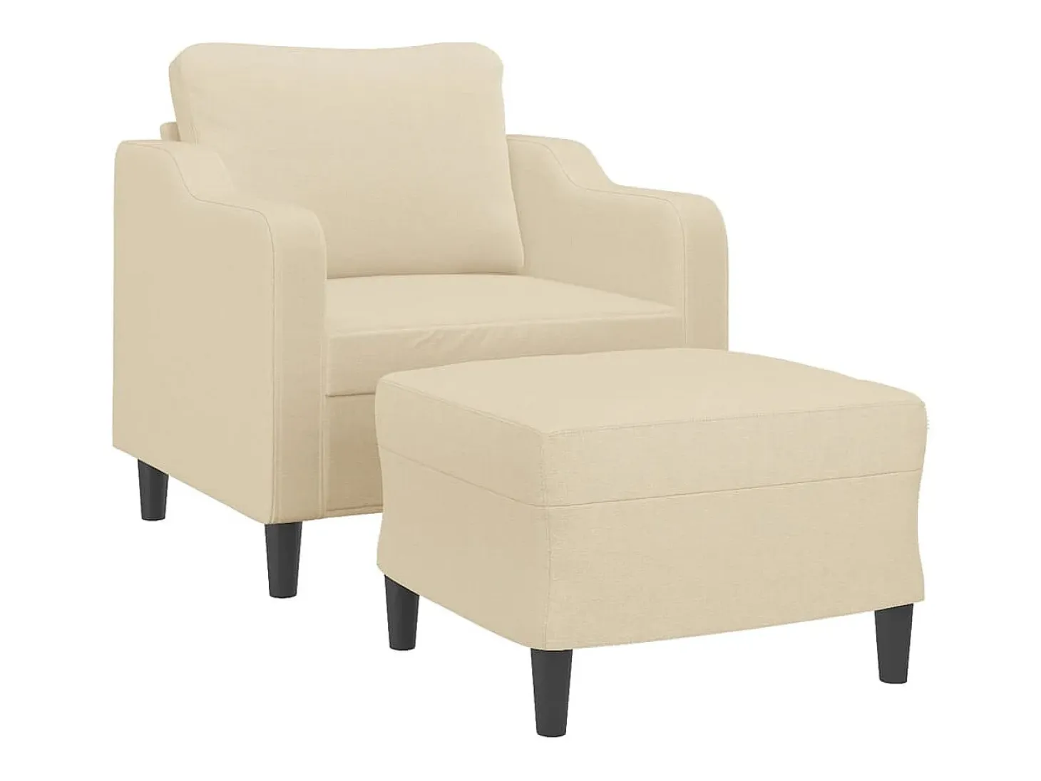 Sillón con reposapiés Tejido Crema 60 cm