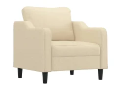 Sillón con reposapiés Tejido Crema 60 cm