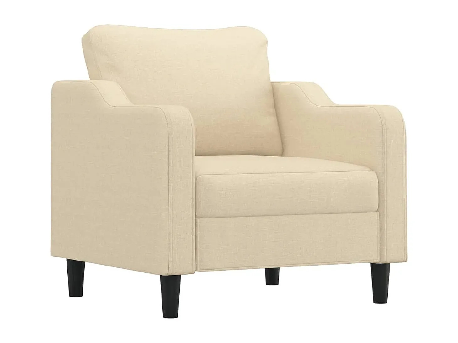 Sillón con reposapiés Tejido Crema 60 cm