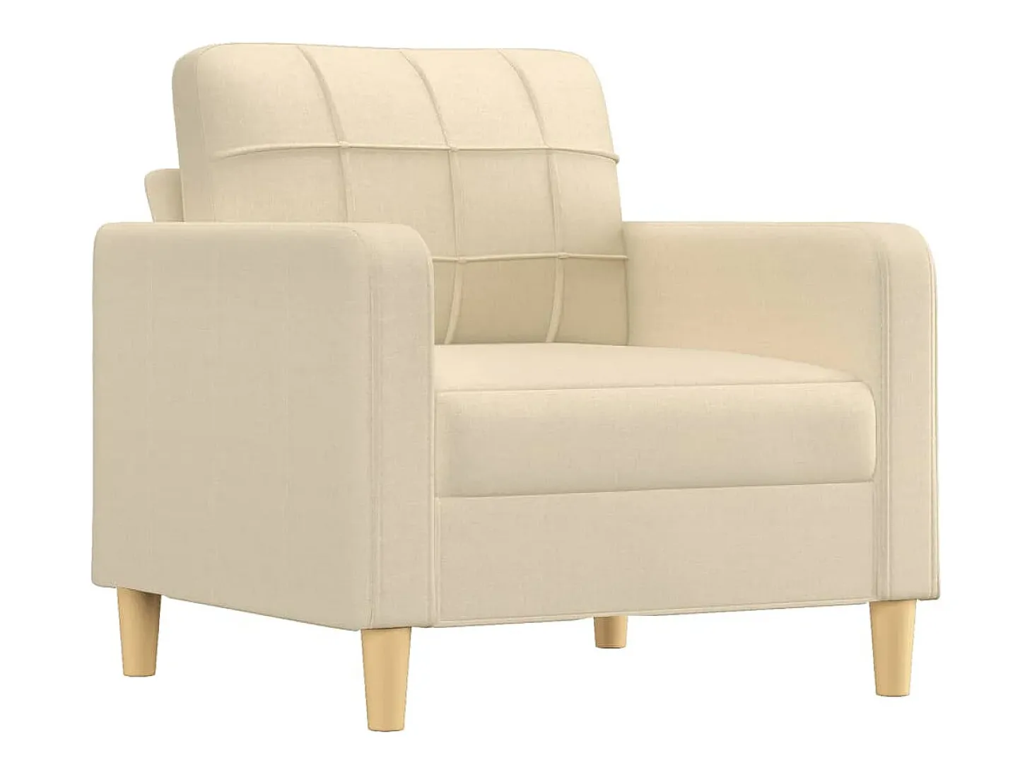 Sillón con reposapiés Tejido Crema 60 cm