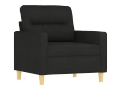 Sillón con reposapiés Tela Negro 60 cm