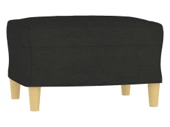 Sillón con reposapiés Tela Negro 60 cm