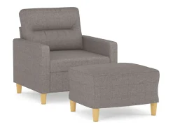 Sillón con reposapiés Tela Taupe 60 cm