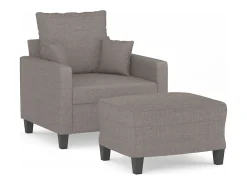 Sillón con reposapiés Tela Taupe 60 cm