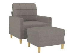 Sillón con reposapiés Tela Taupe 60 cm