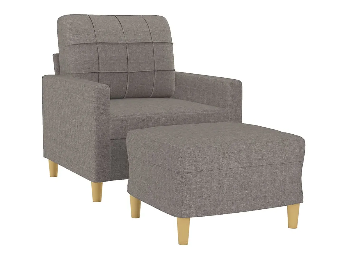 Sillón con reposapiés Tela Taupe 60 cm