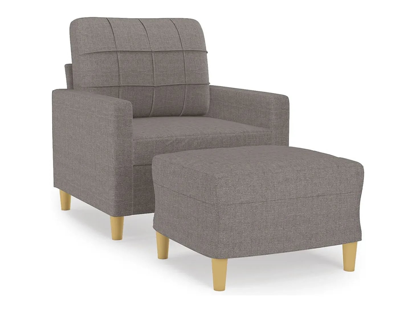 Sillón con reposapiés Tela Taupe 60 cm