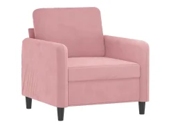 Sillón con reposapiés Terciopelo Rosa 60 cm