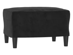 Sillón con reposapiés Terciopelo Negro 60 cm