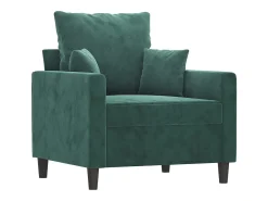 Sillón con reposapiés Verde oscuro 60 cm Terciopelo