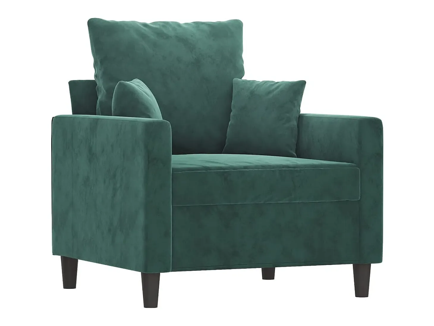 Sillón con reposapiés Verde oscuro 60 cm Terciopelo