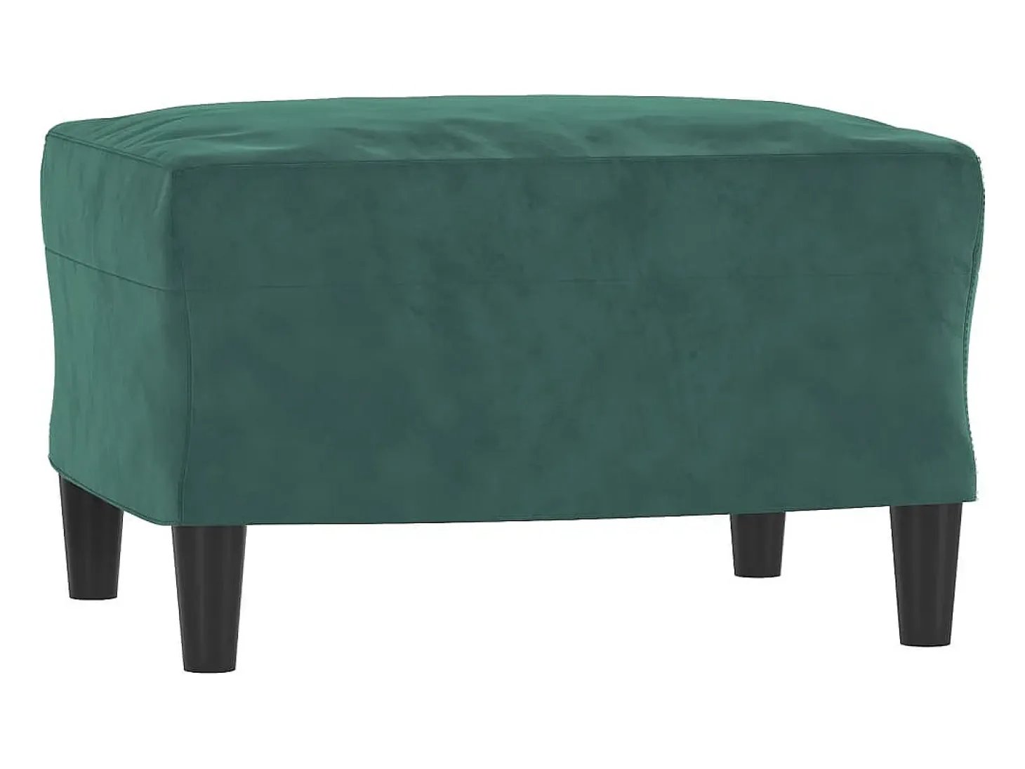 Sillón con reposapiés Verde oscuro 60 cm Terciopelo