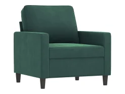 Sillón con reposapiés Verde oscuro 60 cm Terciopelo