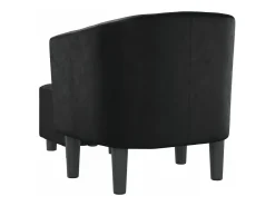 Sillón con taburete cuero sintético negro