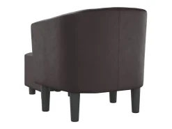 Sillón con taburete cuero sintético marrón