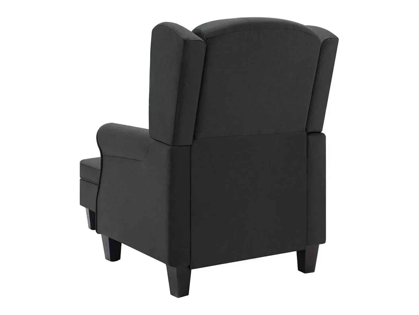 Sillón con taburete reposapiés tela gris oscuro