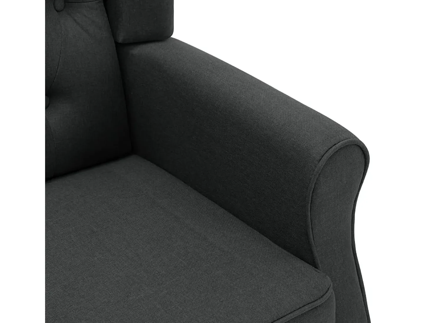Sillón con taburete reposapiés tela gris oscuro