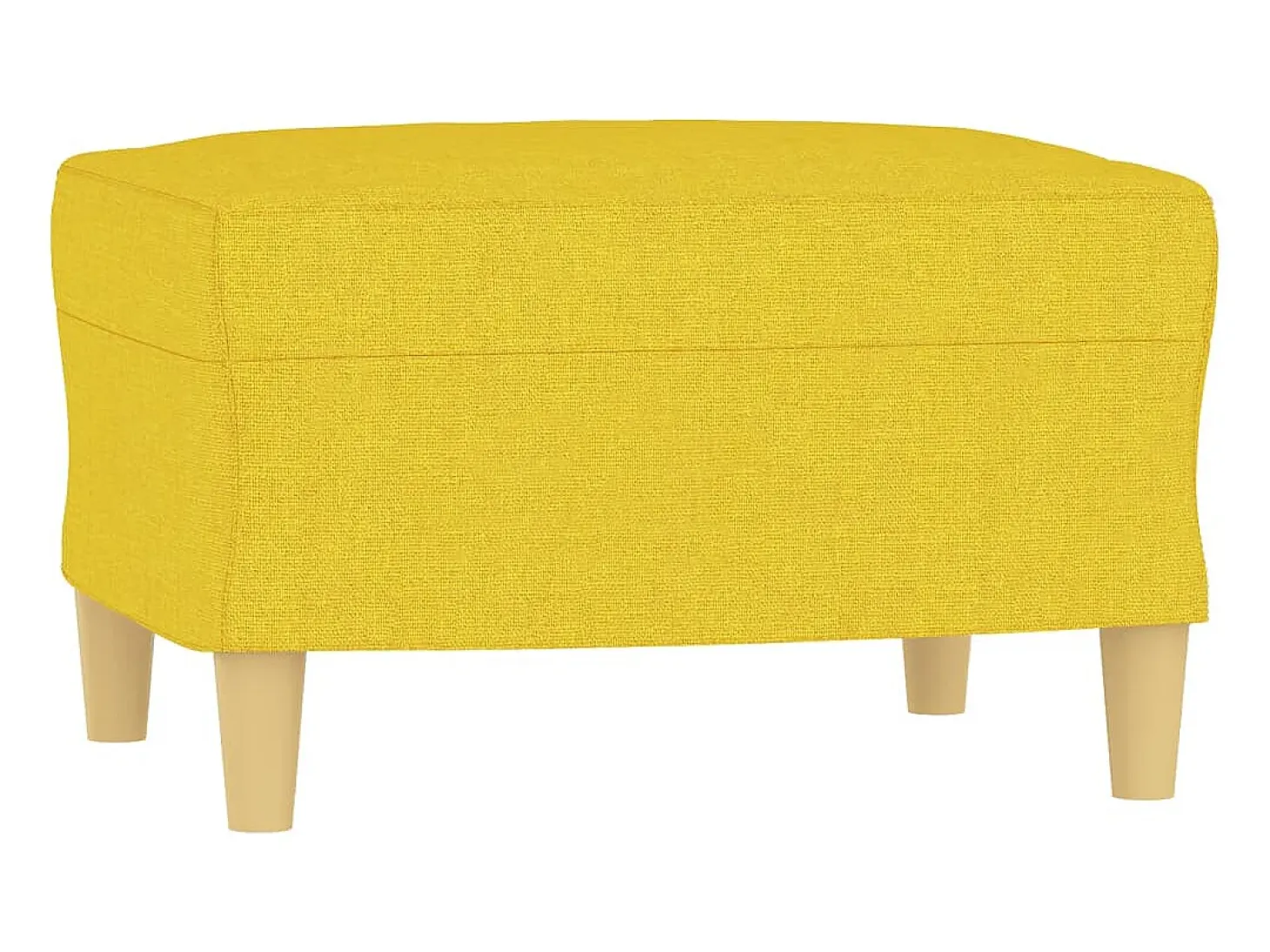 Sillón con taburete tela amarillo claro 60 cm