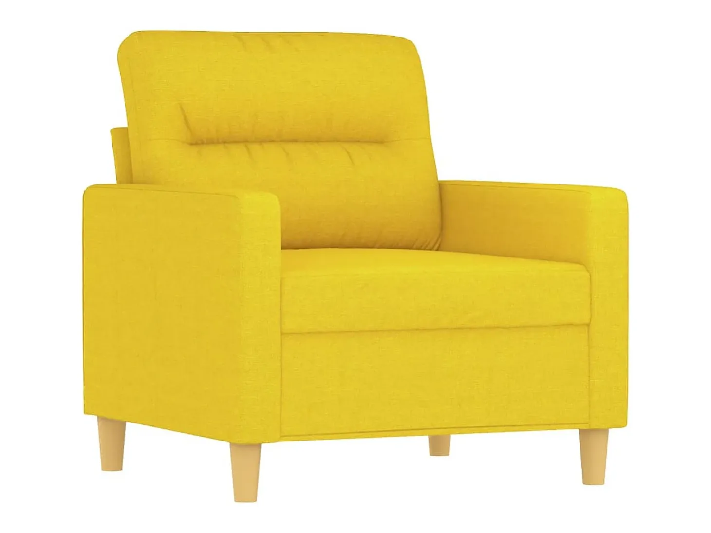 Sillón con taburete tela amarillo claro 60 cm