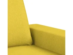 Sillón con taburete tela amarillo claro 60 cm